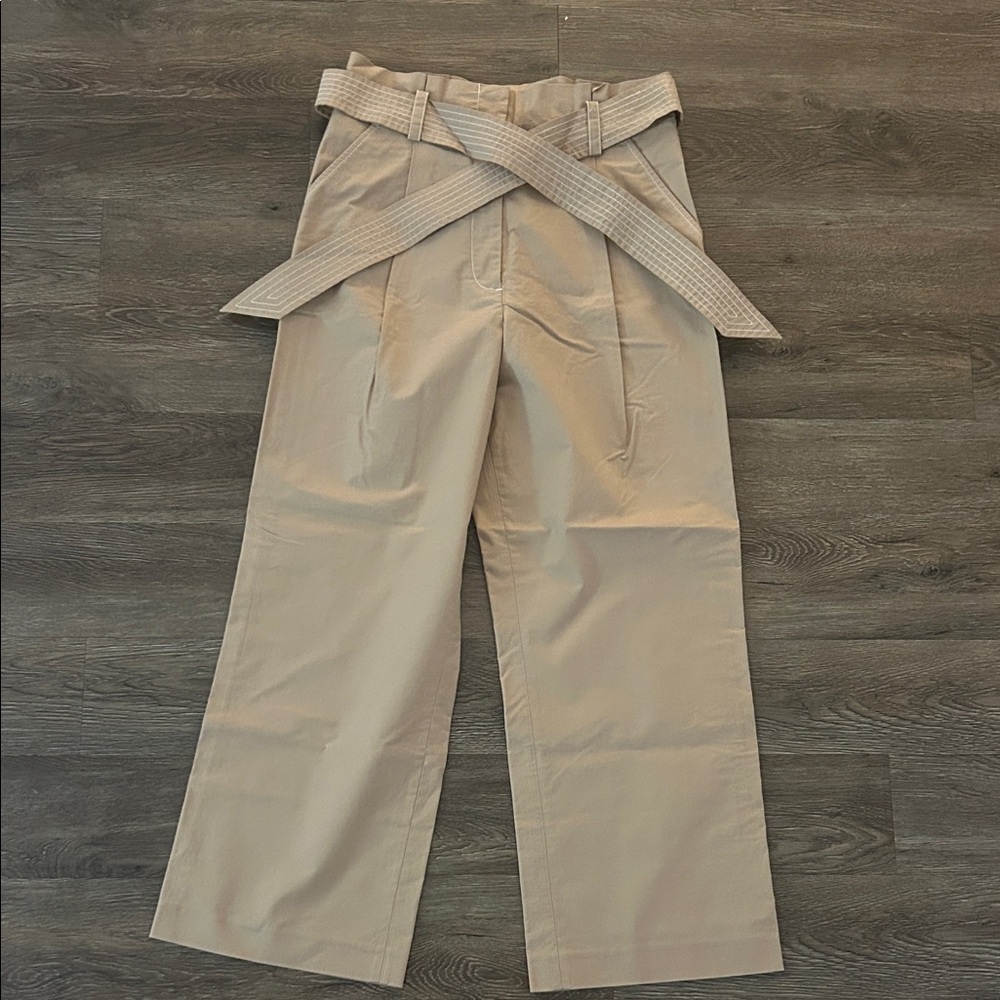 Veronica Beard Beige Wide Leg Trousers